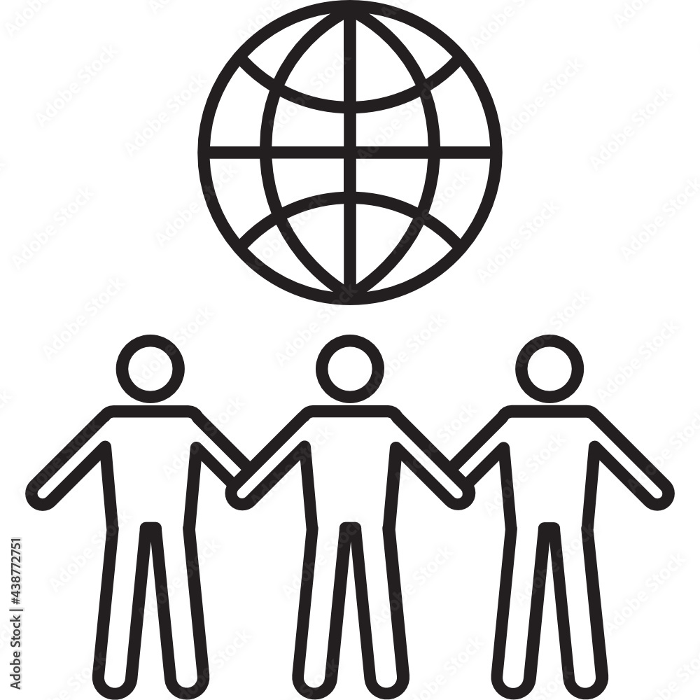 charity_group of global people line icon charity_group of global people line icon