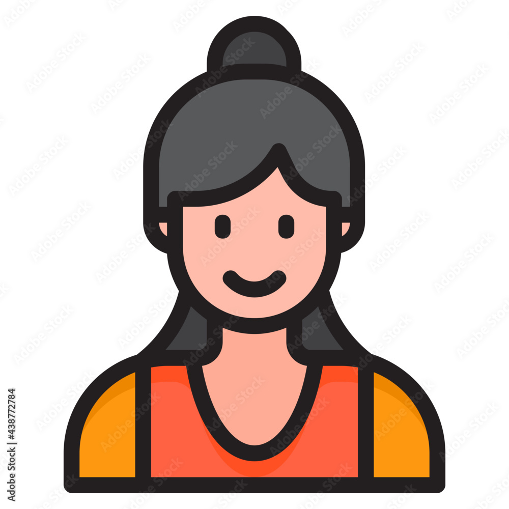 woman color line style icon woman color line style icon