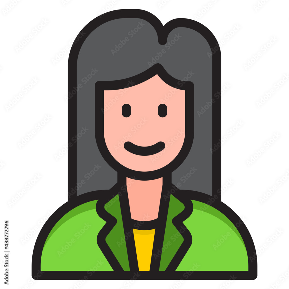 woman color line style icon woman color line style icon