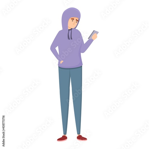 Guy in hoodie icon. Cartoon of Guy in hoodie vector icon for web design isolated on white background