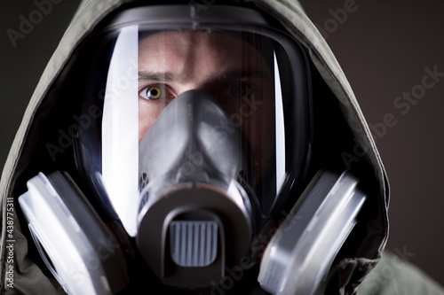 Protective mask against acids, dusk. Panoramic mask. Full face.