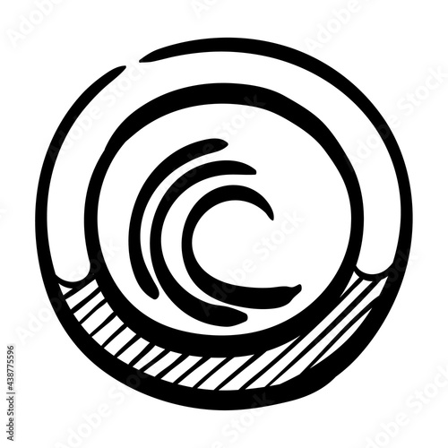 Bittorent symbol hand drawn vector illustration.