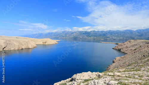 View to island Pag, Velebit mountian and blue Adriatic sea