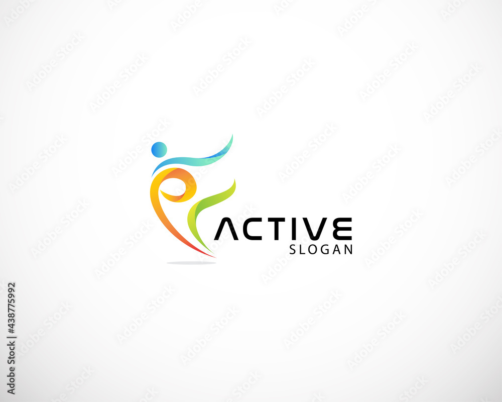 Obraz premium active logo abstract sport creative color logo