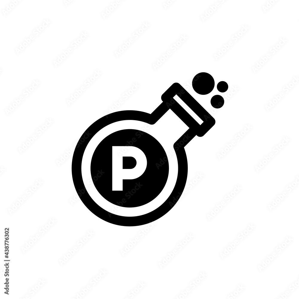 Vector Black Flask Logo Letter P Vector Black Flask Logo Letter P