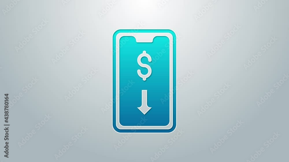 Blue line Mobile stock trading concept icon isolated on grey background. Online trading, stock market analysis, business and investment. 4K Video motion graphic animation Blue line Mobile stock trading concept icon isolated on grey background. Online trading, stock market analysis, business and investment. 4K Video motion graphic animation