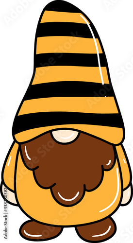 Bee Gnome digital stamp SVG for web, wedsite, application, presentation, Graphics design, branding, etc. photo