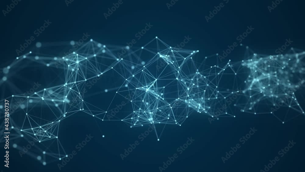 Abstract background with moving dots and lines. Network connection structure. Futuristic illustration. Digital technology wave. 3d rendering. Abstract background with moving dots and lines. Network connection structure. Futuristic illustration. Digital technology wave. 3d rendering.
