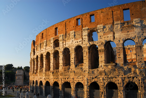Italy, Rome, panoramic view of the Colosseum in the late afternoon
