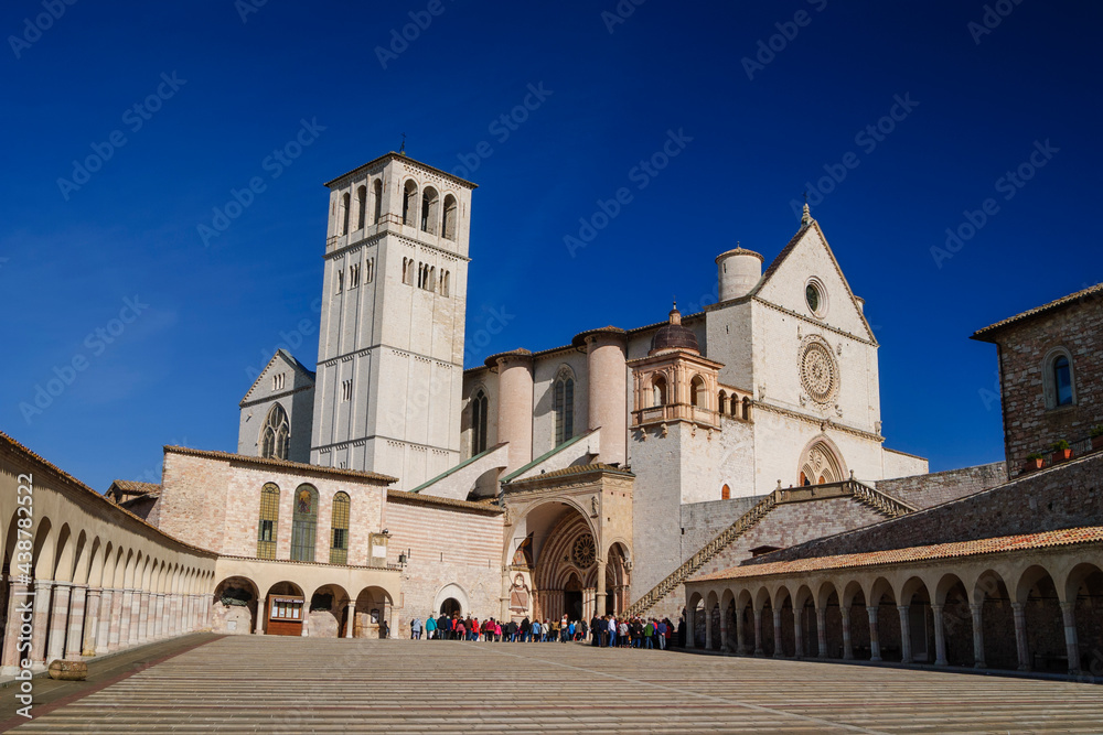 Assisi, Italy panoramic view of basilica San Francesco