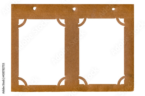 Blank page of old photo album isolated on white background