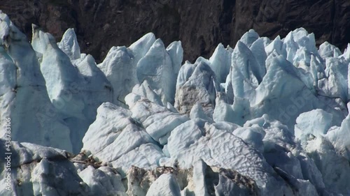 Close-up of the peaks of a Glacier in Alaska. photo