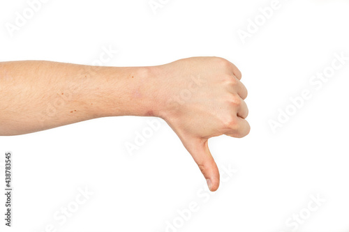 thumbs down sign with hand