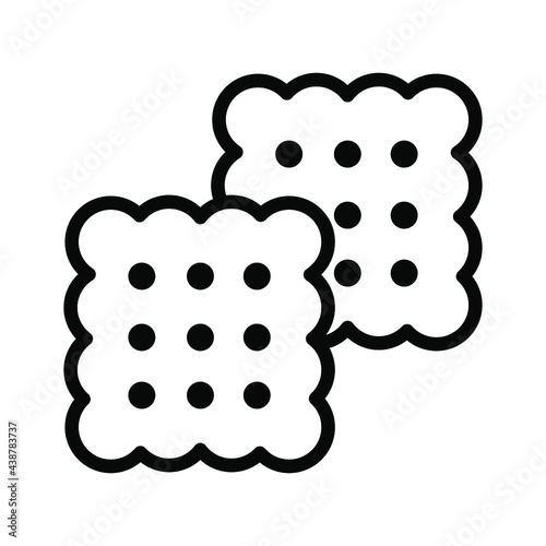 Biscuits icon. Cracker biscuit outline icon. Black icon. Vector illustration.