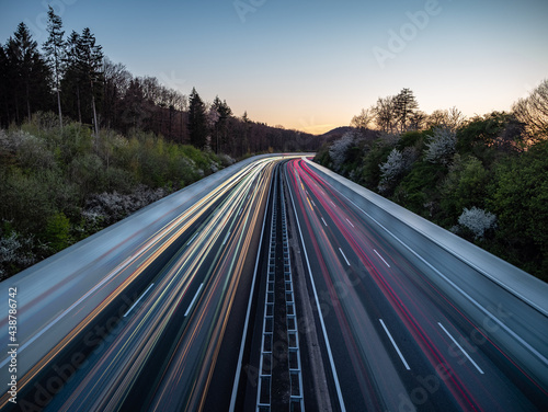 Night traffic on the highway in Germany