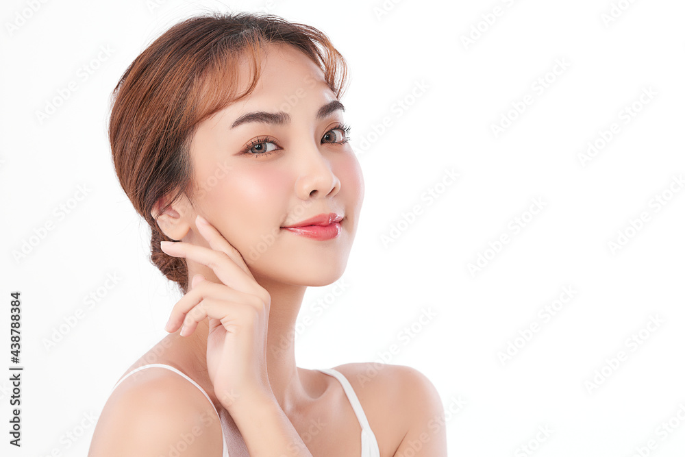 Beautiful young asian woman with clean fresh skin on white background, Face care, Facial treatment, Cosmetology, beauty and spa, Asian women portrait. Beautiful young asian woman with clean fresh skin on white background, Face care, Facial treatment, Cosmetology, beauty and spa, Asian women portrait.