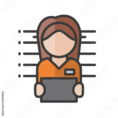 Female prisoner avatar. Offender character