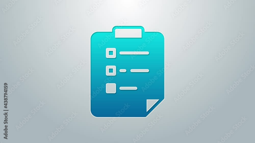 Blue line Clipboard with checklist icon isolated on grey background. Control list symbol. Survey poll or questionnaire feedback form. 4K Video motion graphic animation Blue line Clipboard with checklist icon isolated on grey background. Control list symbol. Survey poll or questionnaire feedback form. 4K Video motion graphic animation