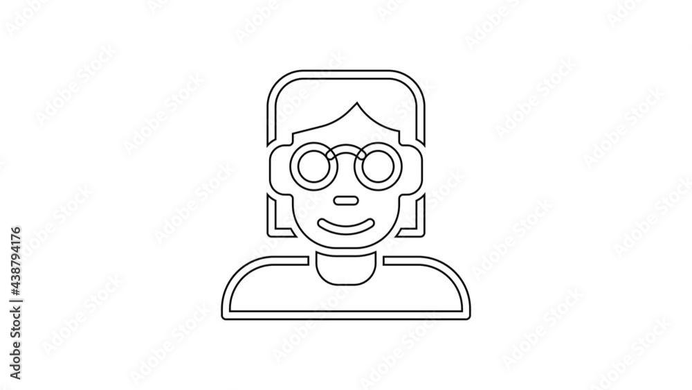Black line Hacker or coder icon isolated on white background. Programmer developer working on code, coding, testing, debugging, analysing. 4K Video motion graphic animation Black line Hacker or coder icon isolated on white background. Programmer developer working on code, coding, testing, debugging, analysing. 4K Video motion graphic animation