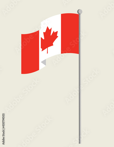 Flag of Canada. State symbol in flat style.