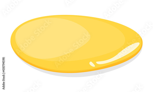 Yellow puddle vector isolated. Oil, honey, urine or gasoline liquid. Gold colored natural shape of stain. Wet spot.