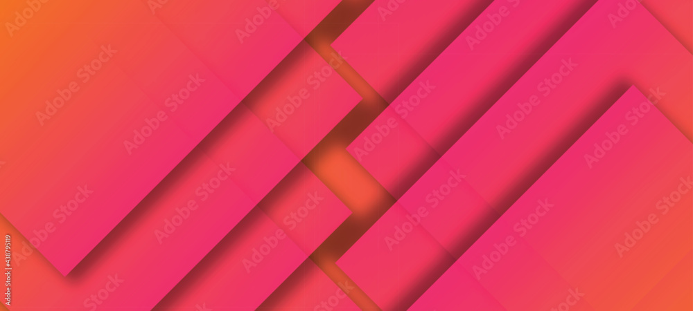 Obraz premium Abstract rectangle shape orange gradient background . Abstract red background . 
