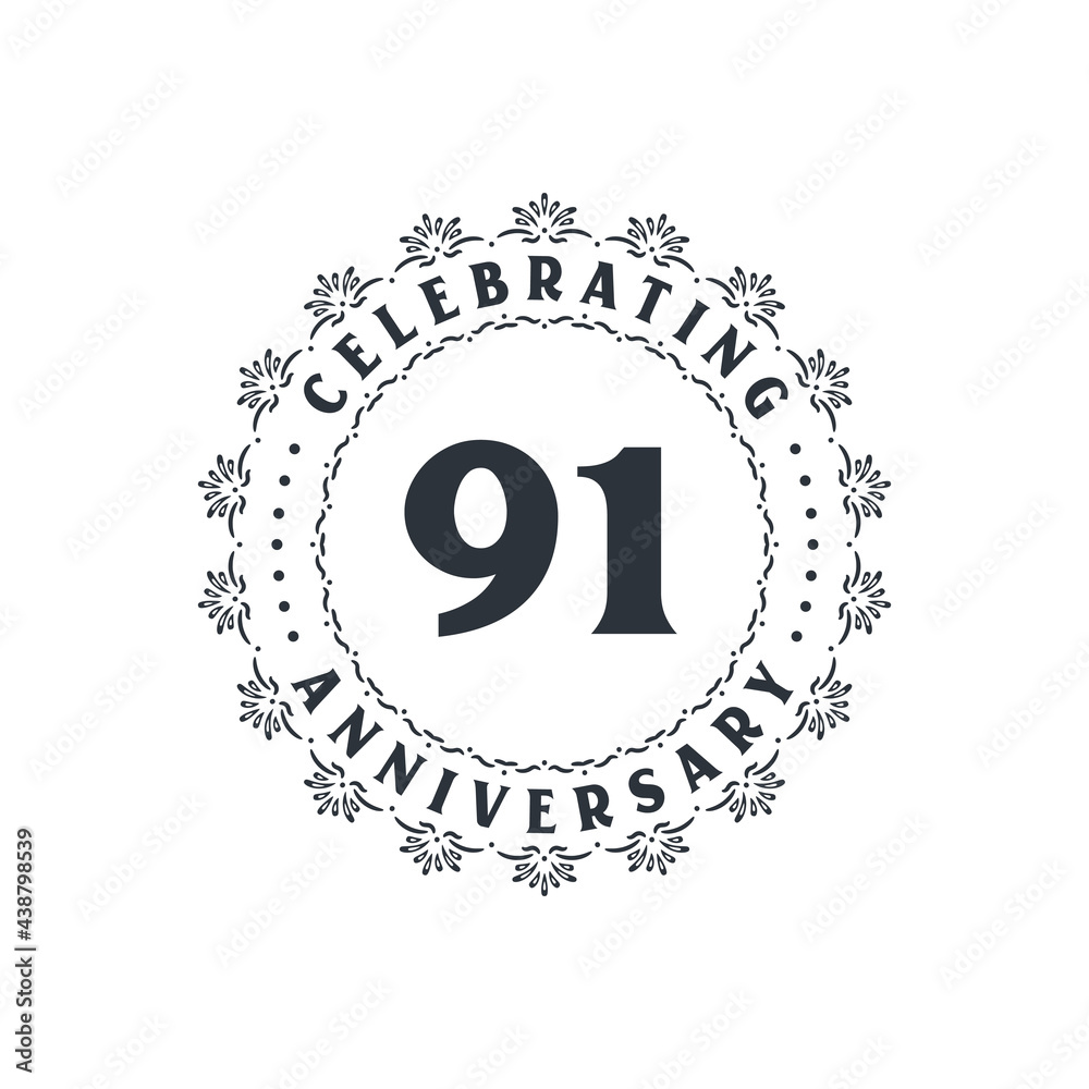 91 anniversary celebration, Greetings card for 91 years anniversary 91 anniversary celebration, Greetings card for 91 years anniversary