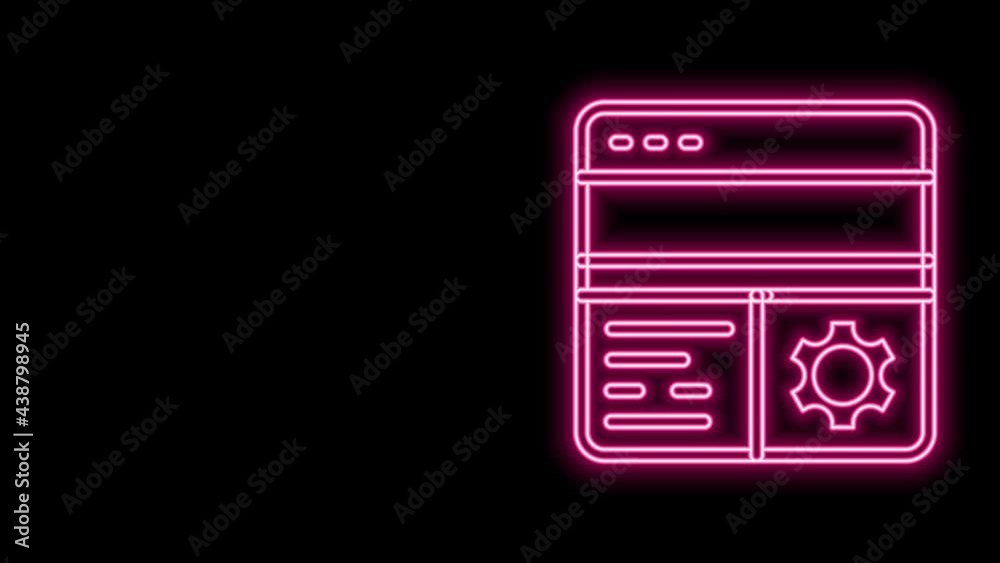 Glowing neon line Debugging icon isolated on black background. Debugging tool. Magnifying glass on bug programming. Testing and setting software. 4K Video motion graphic animation Glowing neon line Debugging icon isolated on black background. Debugging tool. Magnifying glass on bug programming. Testing and setting software. 4K Video motion graphic animation