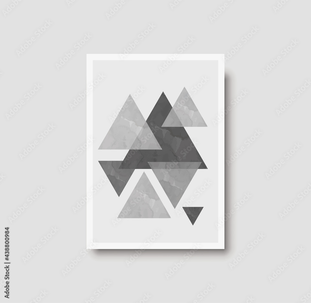 Abstract creative minimalist artistic geometric composition ideal for wall decoration, as postcard or brochure design, vector illustration. Geometric wall art print and decoration
