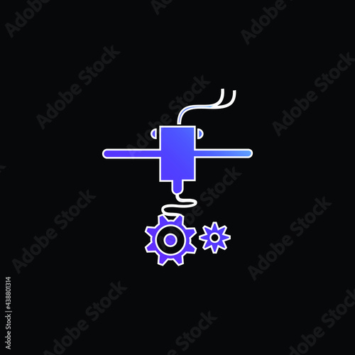 3d Printer Settings Symbol blue gradient vector icon
