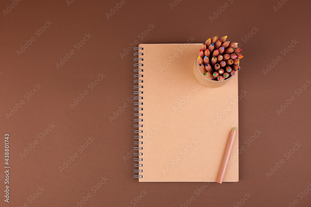 Recycled paper stationery. Notebooks and notebooks from eco materials. in the style of minimalism. High quality photo. Copy space Recycled paper stationery. Notebooks and notebooks from eco materials. in the style of minimalism. High quality photo. Copy space