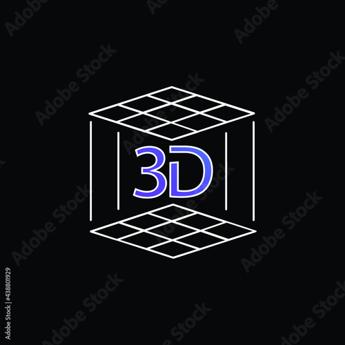 3d Printer blue gradient vector icon