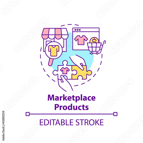 Marketplace products concept icon. Choice parameter abstract idea thin line illustration. Selling goods online. Managing customer orders. Vector isolated outline color drawing. Editable stroke