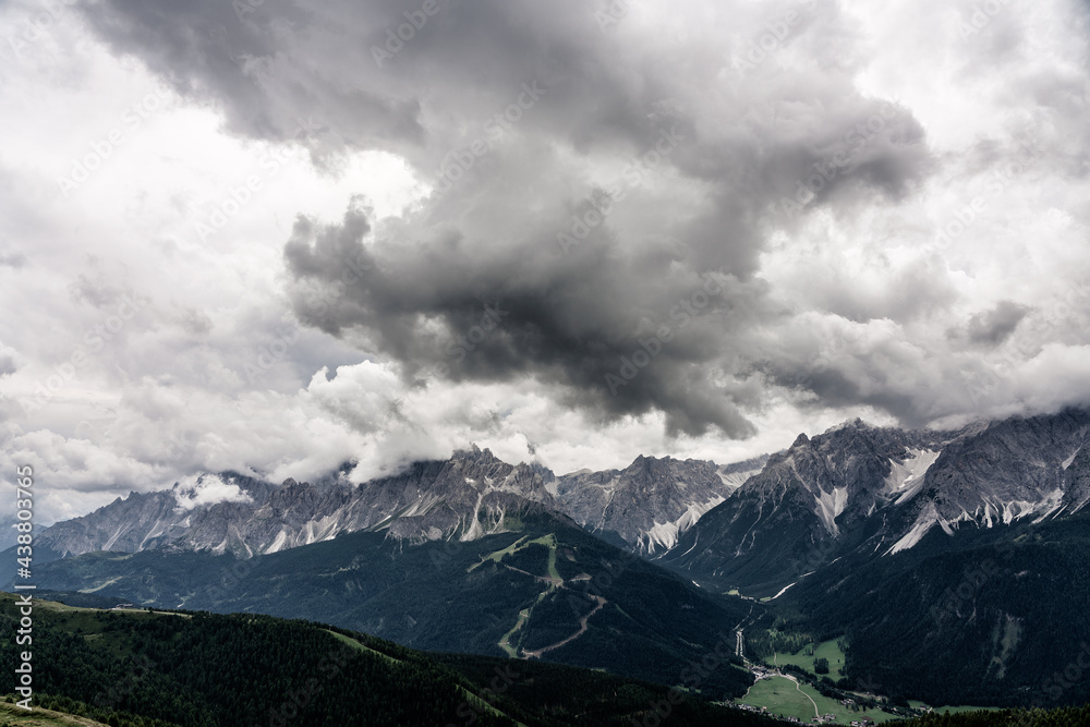 Panoramic view of the Sexten Dolomites, Italy. Panoramic view of the Sexten Dolomites, Italy.