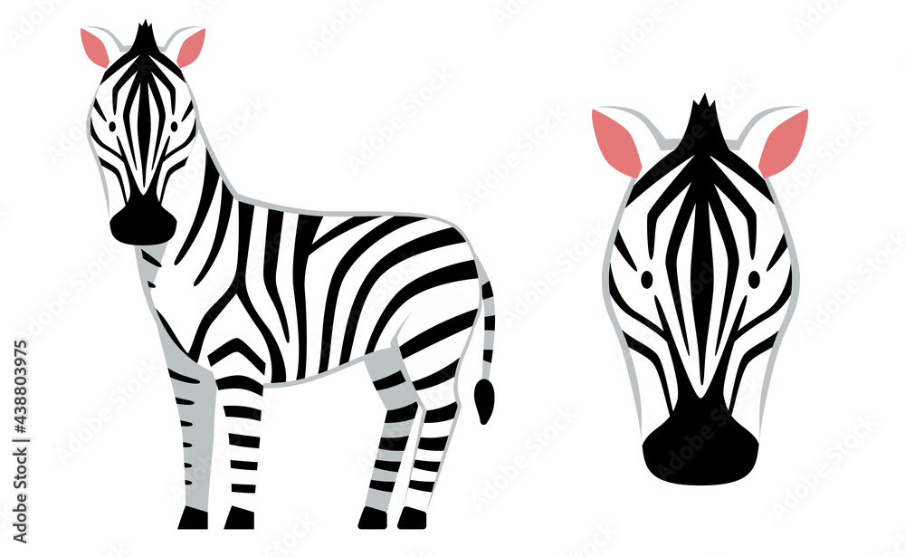シマウマとシマウマの顔のイラスト素材 Stock ベクター Adobe Stock シマウマとシマウマの顔のイラスト素材 Stock ベクター Adobe Stock
