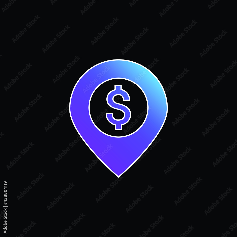 Bank Location blue gradient vector icon Bank Location blue gradient vector icon