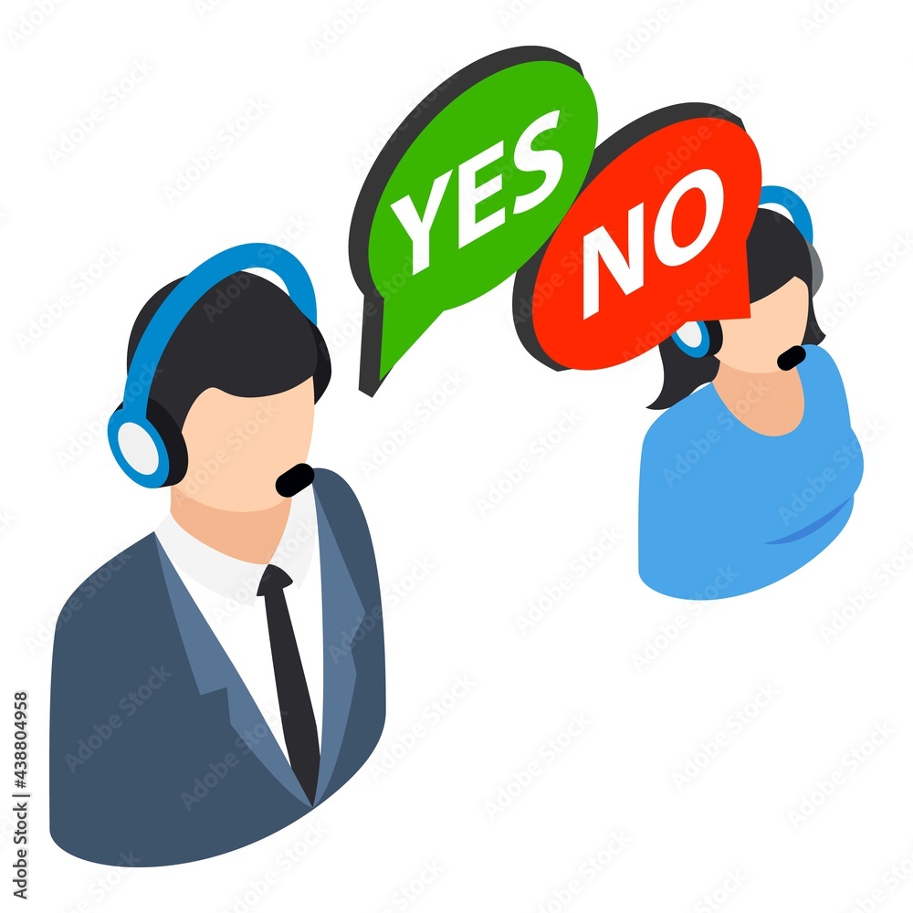 Customer support icon. Isometric illustration of customer support vector icon for web