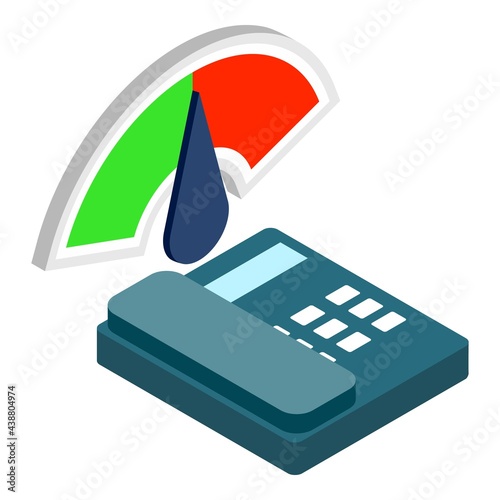 Ringer volume icon. Isometric illustration of ringer volume vector icon for web