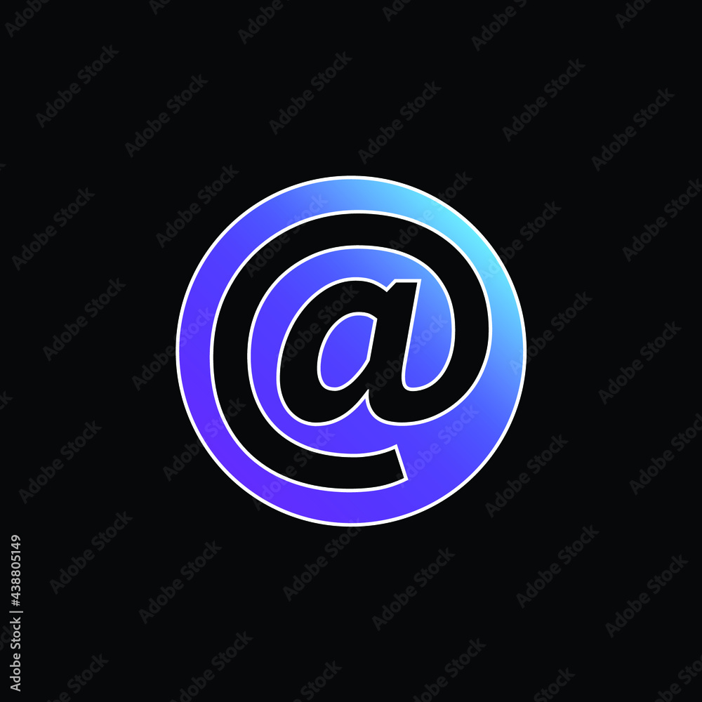 At Symbol Inside A Circle blue gradient vector icon At Symbol Inside A Circle blue gradient vector icon