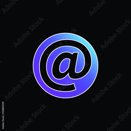 At Symbol Inside A Circle blue gradient vector icon