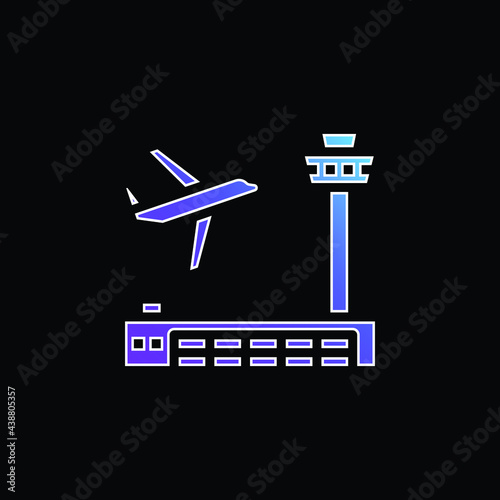 Airport blue gradient vector icon