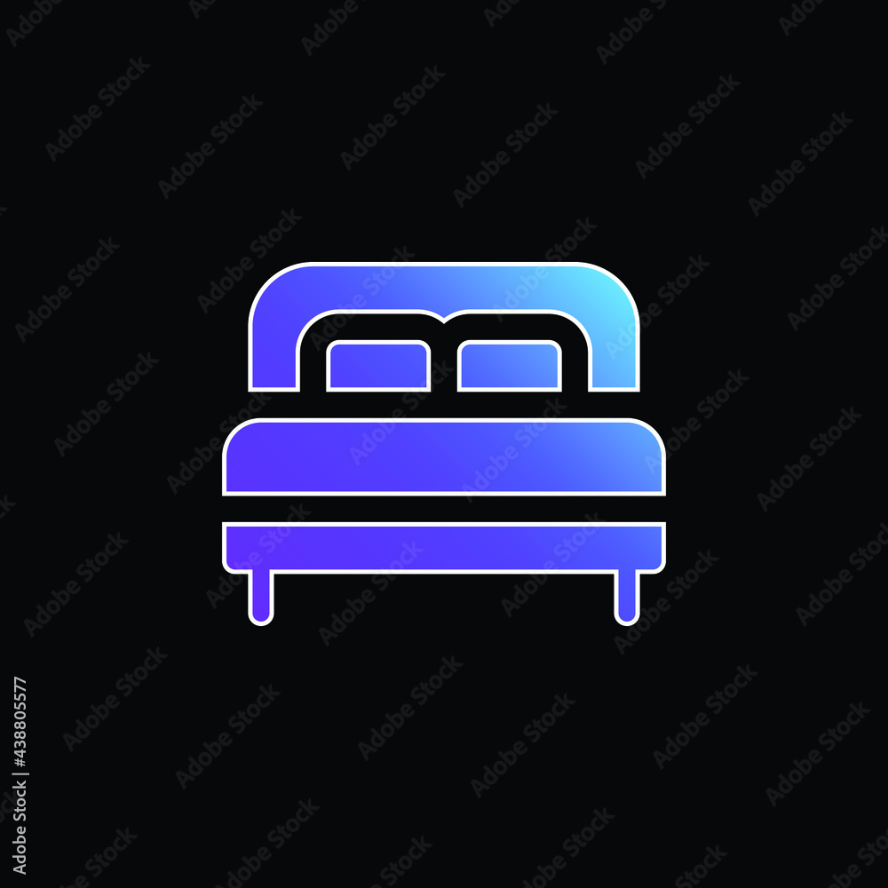 Bed blue gradient vector icon Bed blue gradient vector icon