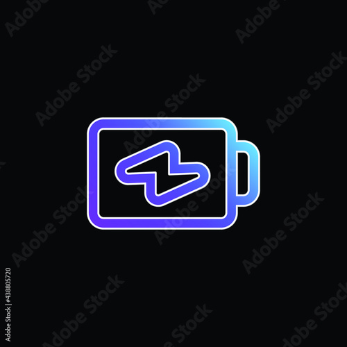 Battery Horizontal Outline With A Bolt blue gradient vector icon
