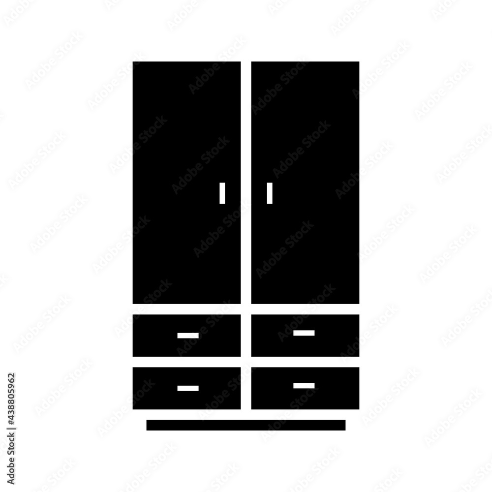 wardrobe icon, line style vector on white background wardrobe icon, line style vector on white background