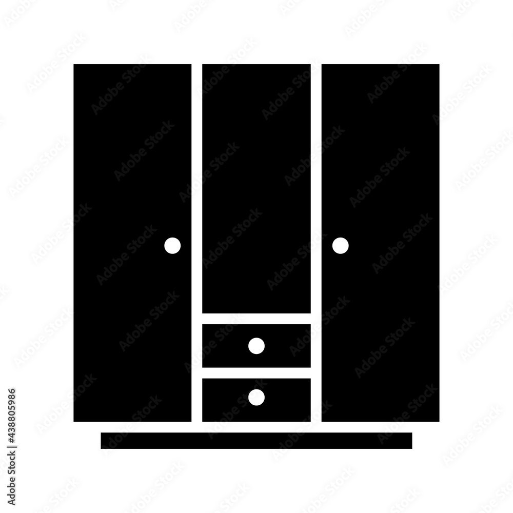 wardrobe icon, line style vector on white background wardrobe icon, line style vector on white background