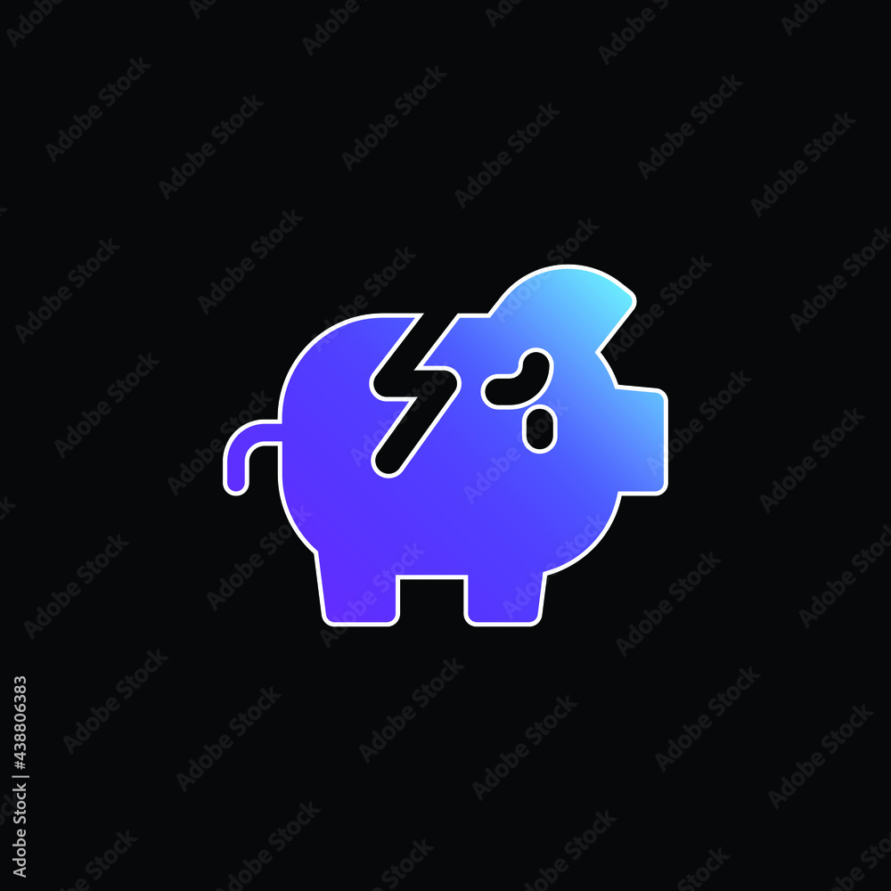 Bankrupt blue gradient vector icon Bankrupt blue gradient vector icon