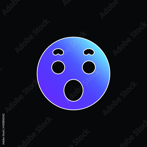 Amazed blue gradient vector icon