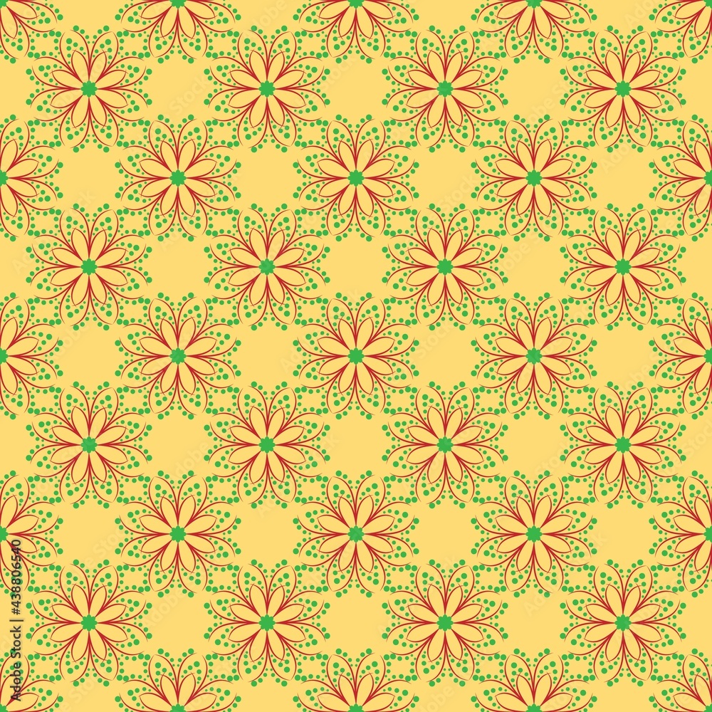 Summer pattern with colorful flower on white