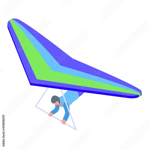 Amateur paraglider icon. Isometric of Amateur paraglider vector icon for web design isolated on white background