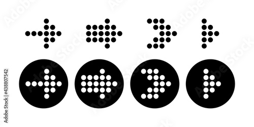 Arrows dots. Arrows flat icons. Arrow. Cursor vector design. Navigation symbols. Vector illustration